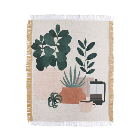 Madeline Kate Martinez Coffee Plants x The Sill Throw Blanket