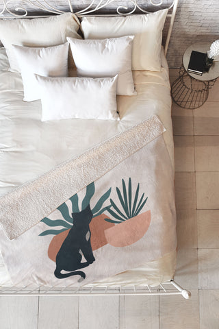 Madeline Kate Martinez flora and fauna Fleece Throw Blanket