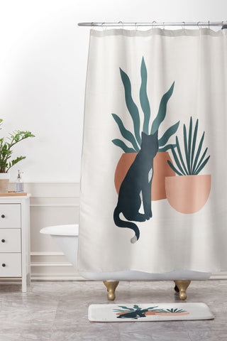 Madeline Kate Martinez flora and fauna Shower Curtain And Mat