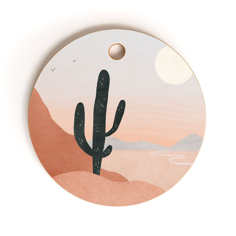 Madeline Kate Martinez saguaro sunset I Cutting Board Round
