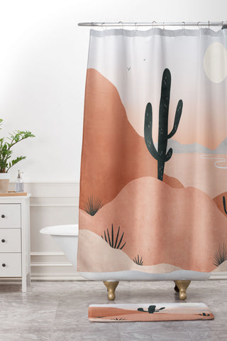 Madeline Kate Martinez saguaro sunset I Shower Curtain And Mat