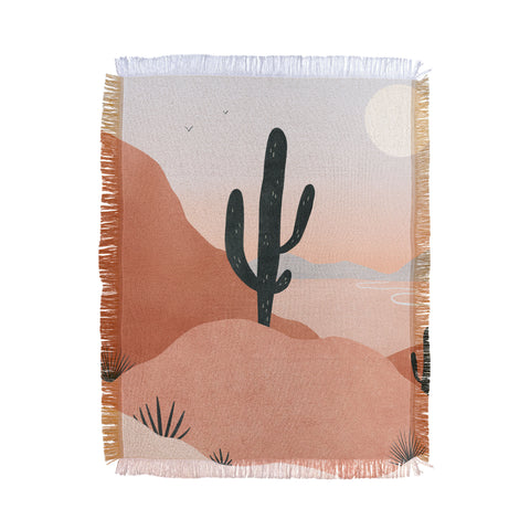 Madeline Kate Martinez saguaro sunset I Throw Blanket