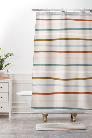 Madeline Kate Martinez signature stripe Shower Curtain And Mat