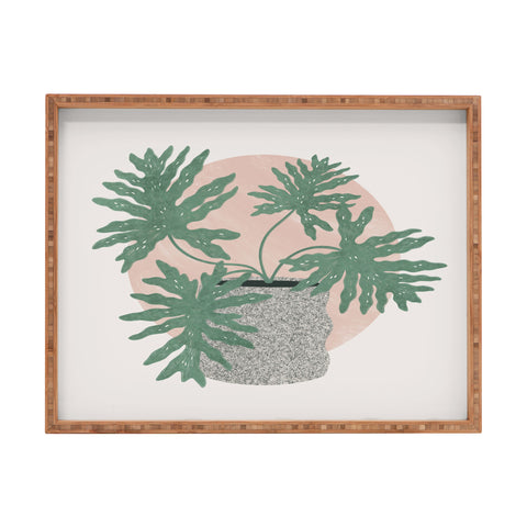 Madeline Kate Martinez split leaf philodendron Rectangular Tray