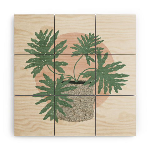 Madeline Kate Martinez split leaf philodendron Wood Wall Mural