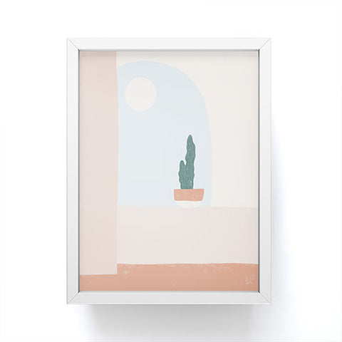 Madeline Kate Martinez terracotta cactus Framed Mini Art Print