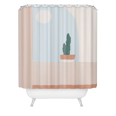 Madeline Kate Martinez terracotta cactus Shower Curtain