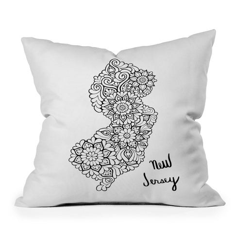 MadisonsDesigns NJ floral mandala Throw Pillow