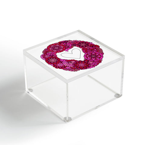 MadisonsDesigns Pink heart floral Mandala Acrylic Box