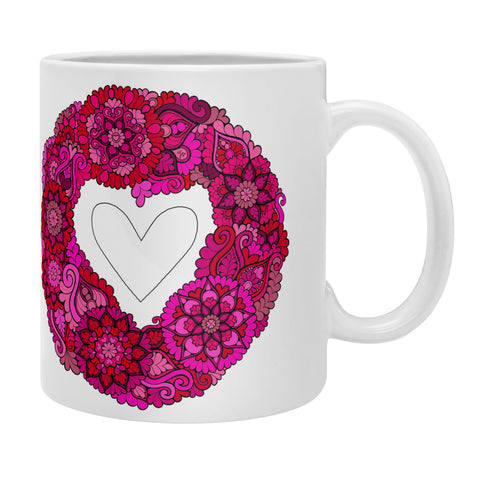 MadisonsDesigns Pink heart floral Mandala Coffee Mug