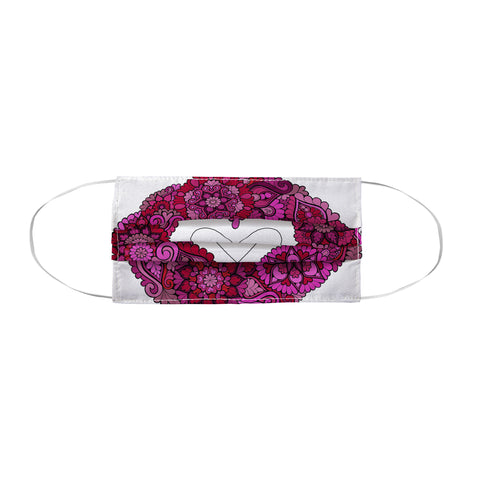 MadisonsDesigns Pink heart floral Mandala Face Mask
