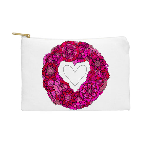 MadisonsDesigns Pink heart floral Mandala Pouch