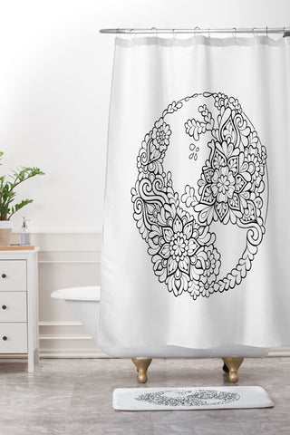 MadisonsDesigns World Mandala Shower Curtain And Mat