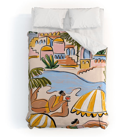 Maggie Stephenson Amalfi Coast Italy color Duvet Cover