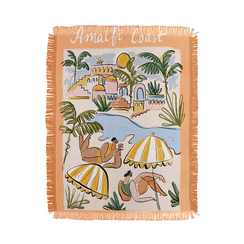 Maggie Stephenson Amalfi Coast Italy color Throw Blanket