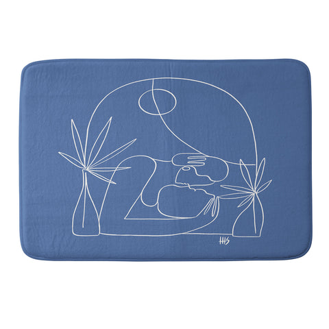 Maggie Stephenson Dreamers no4 classic blue Memory Foam Bath Mat