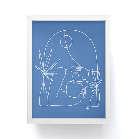 Maggie Stephenson Dreamers no4 classic blue Framed Mini Art Print