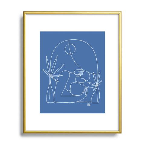 Maggie Stephenson Dreamers no4 classic blue Metal Framed Art Print