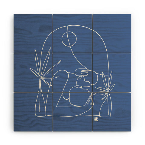 Maggie Stephenson Dreamers no4 classic blue Wood Wall Mural