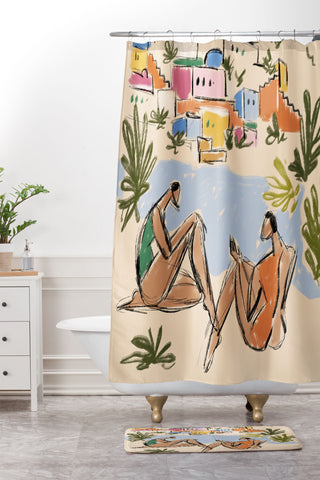 Maggie Stephenson Italian Riviera Shower Curtain And Mat