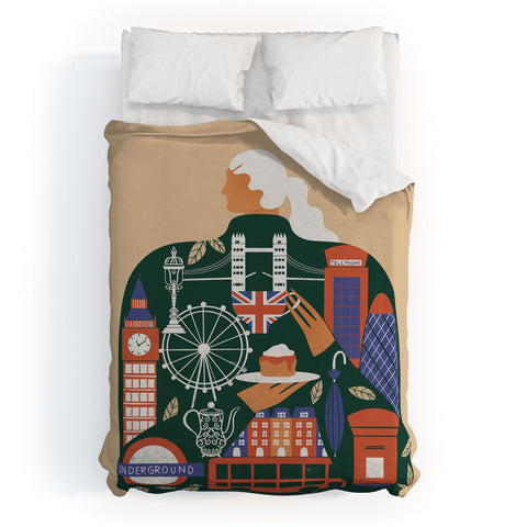 Maggie Stephenson London Afternoon Tea Duvet Cover