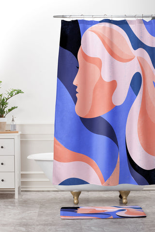 Maggie Stephenson Waves of change Shower Curtain And Mat