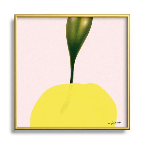 Mambo Art Studio A Lemon Metal Square Framed Art Print