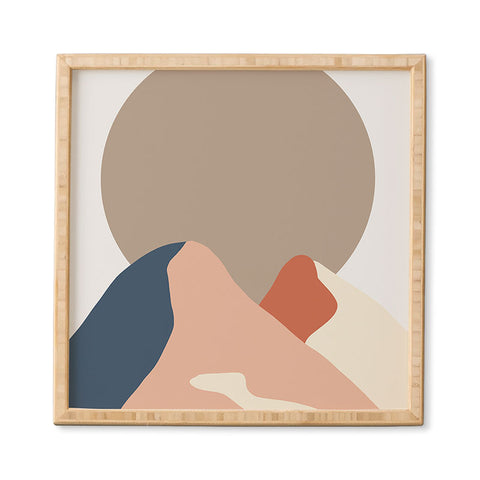 Mambo Art Studio Abstact Mountain Sun Framed Wall Art