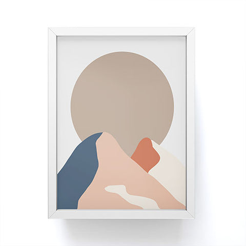 Mambo Art Studio Abstact Mountain Sun Framed Mini Art Print