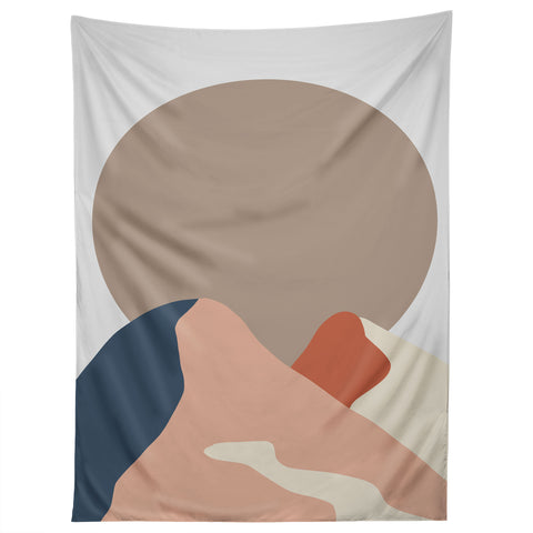 Mambo Art Studio Abstact Mountain Sun Tapestry