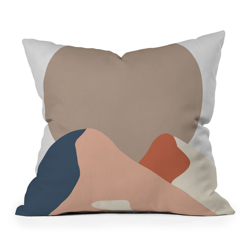 Mambo Art Studio Abstact Mountain Sun Throw Pillow