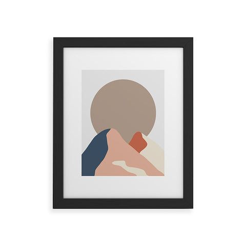 Mambo Art Studio Abstact Mountain Sun Framed Art Print