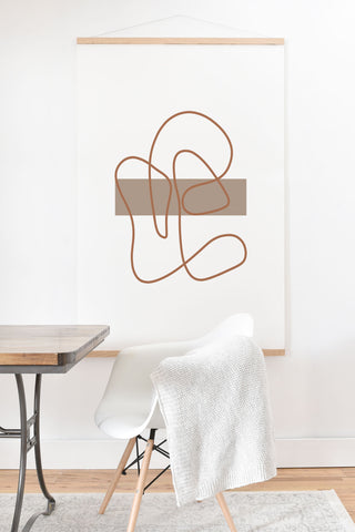 Mambo Art Studio Abstract Line Neutral Art Print And Hanger
