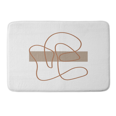 Mambo Art Studio Abstract Line Neutral Memory Foam Bath Mat