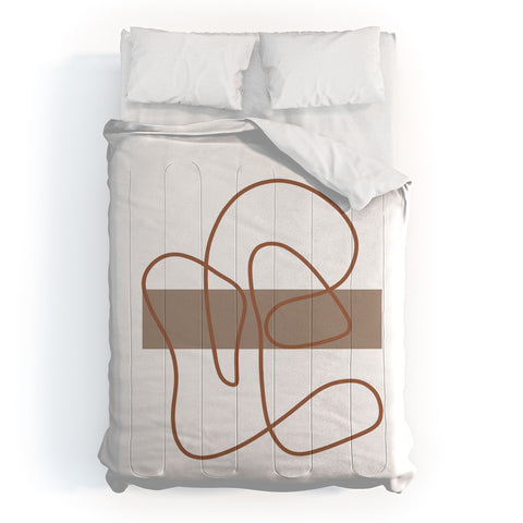 Mambo Art Studio Abstract Line Neutral Comforter