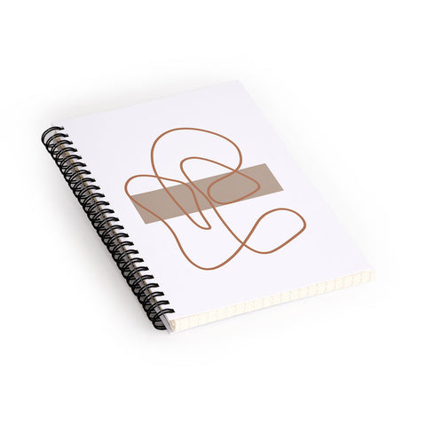 Mambo Art Studio Abstract Line Neutral Spiral Notebook