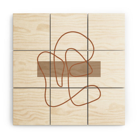 Mambo Art Studio Abstract Line Neutral Wood Wall Mural