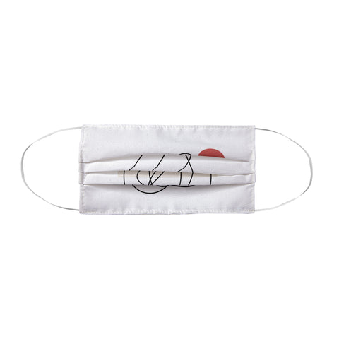 Mambo Art Studio Abstract Lines Red Dot Face Mask