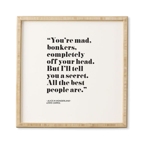 Mambo Art Studio Alice in Wonderlad Quote Framed Wall Art