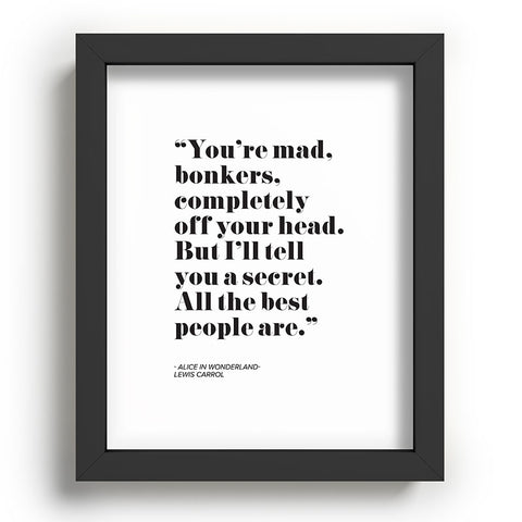 Mambo Art Studio Alice in Wonderlad Quote Recessed Framing Rectangle