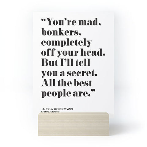 Mambo Art Studio Alice in Wonderlad Quote Mini Art Print