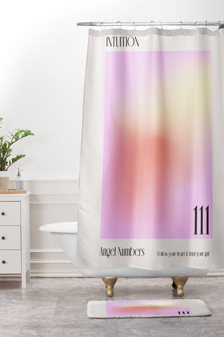 Mambo Art Studio Angel Numbers 111 Intuition Shower Curtain And Mat