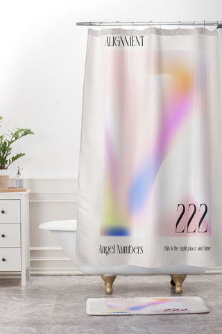Mambo Art Studio Angel Numbers 222 Alignment Shower Curtain And Mat