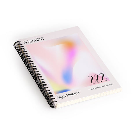 Mambo Art Studio Angel Numbers 222 Alignment Spiral Notebook
