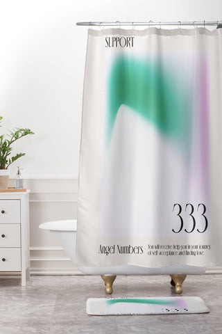 Mambo Art Studio Angel Numbers 333 Support Shower Curtain And Mat