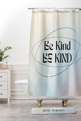 Mambo Art Studio Be Kind Pastels Shower Curtain And Mat