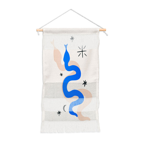 Mambo Art Studio Blue and Pink Snakes Wall Hanging Portrait