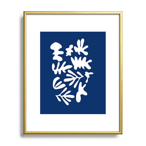 Mambo Art Studio Blue Cut Out Metal Framed Art Print