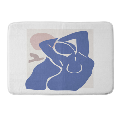 Mambo Art Studio Blue Summer Memory Foam Bath Mat