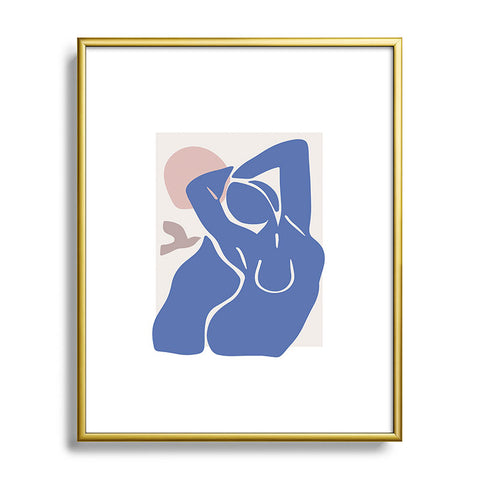 Mambo Art Studio Blue Summer Metal Framed Art Print